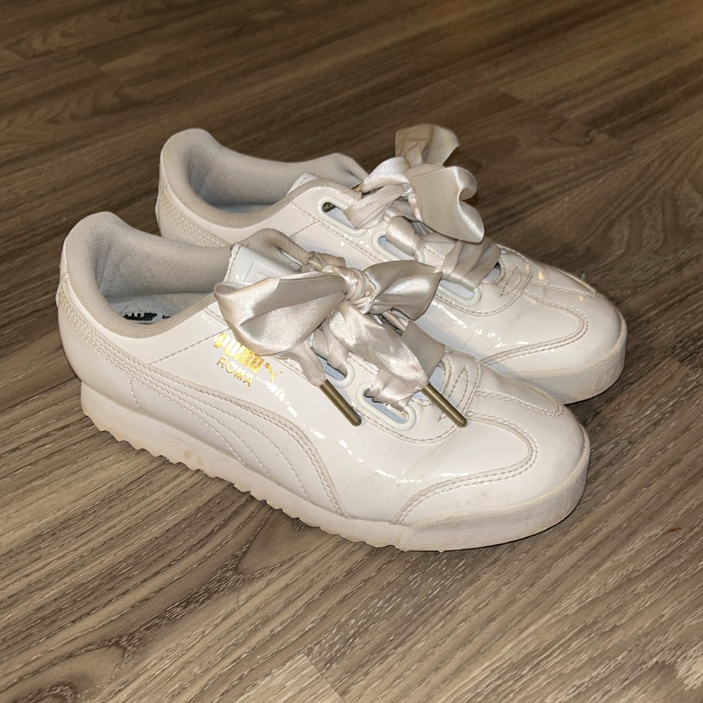 Puma White Bow Sneakers
